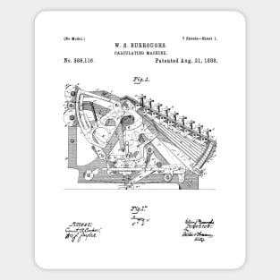 Adding Machine Patent - Accountant Accounting Office Art - White Sticker